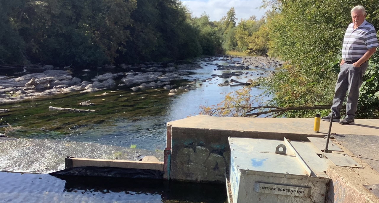 Gayland Taylor, FBC member and former CDFW warden, stands at the point where Butte Creek water was diverted for agricultural use until RRI purchased the water rights.