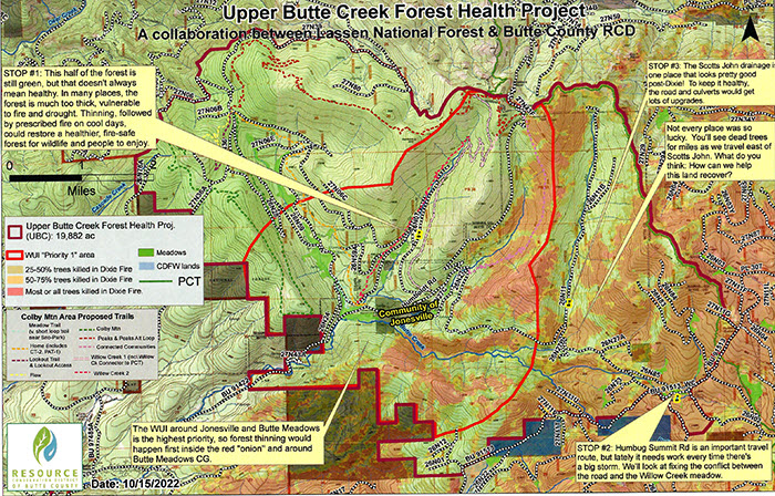 Upper Butte Creek Forest Health Project map